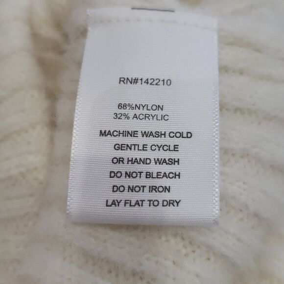 MerSea Sweater Womens OS The New Yorker Cowl Neck Cream Ribbed Knit Oversized - Picture 8 of 8